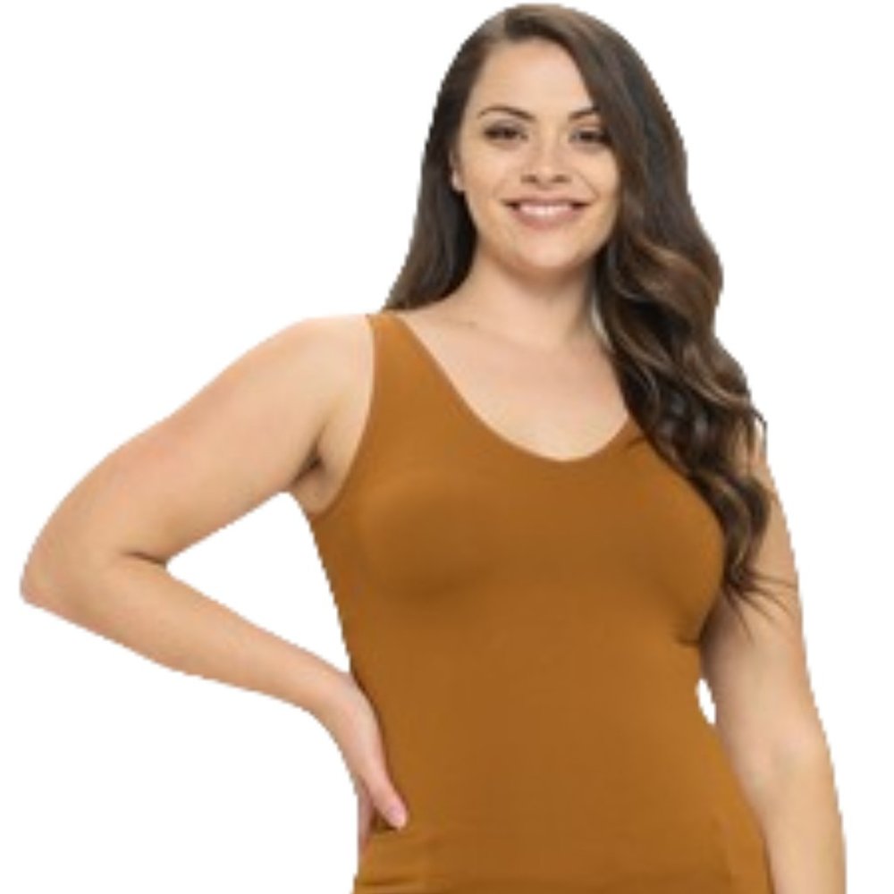 Seamless Reversible Tank Top - One Size Caramel
